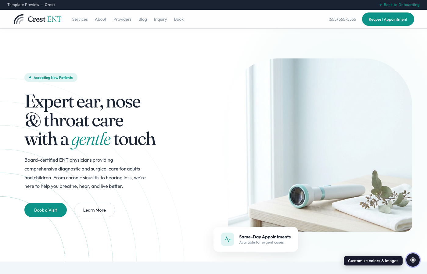 Crest website preview