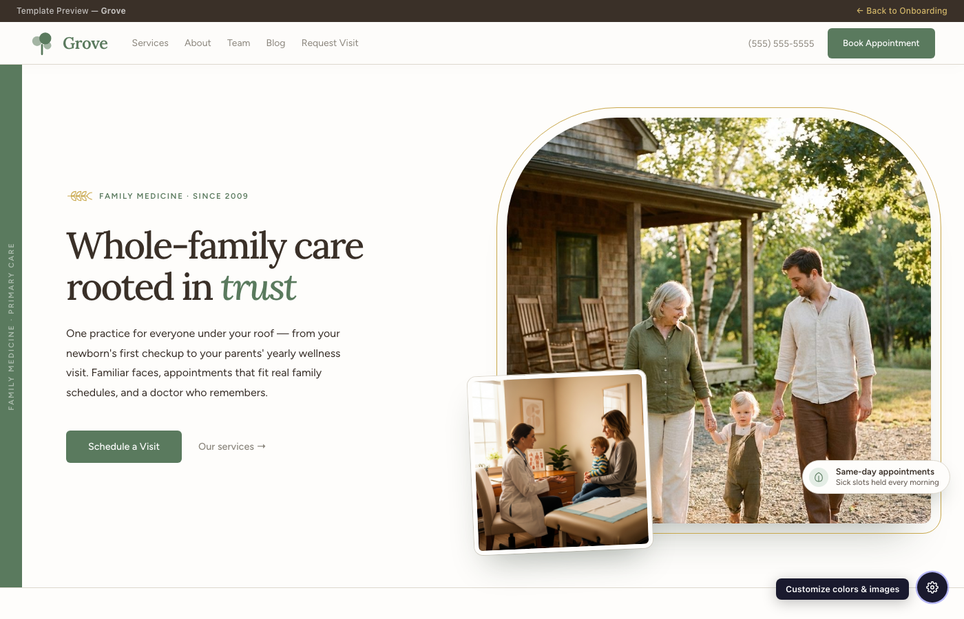 Grove website preview