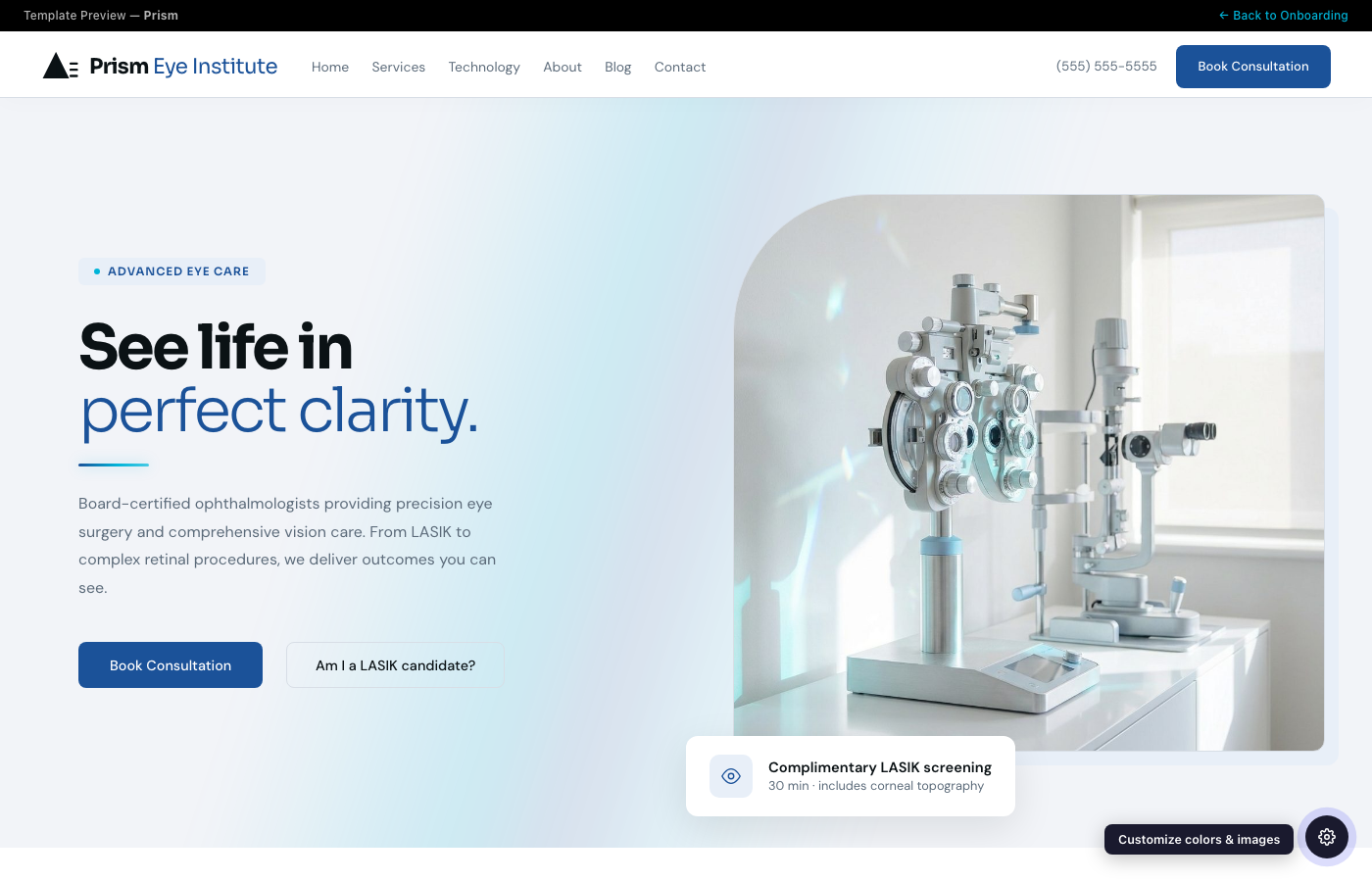 Prism website preview