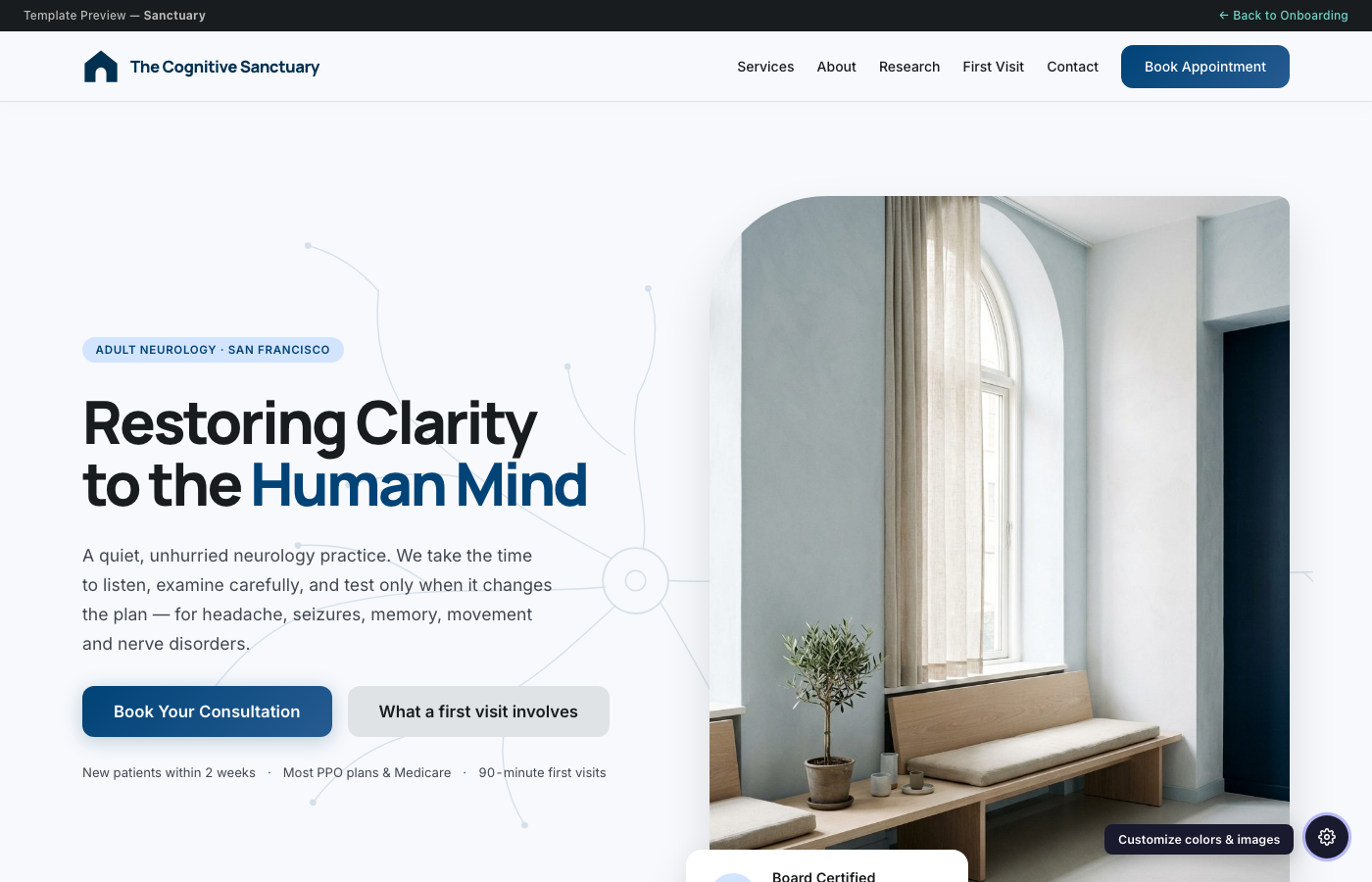 Sanctuary website preview